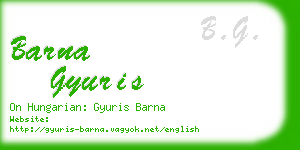 barna gyuris business card